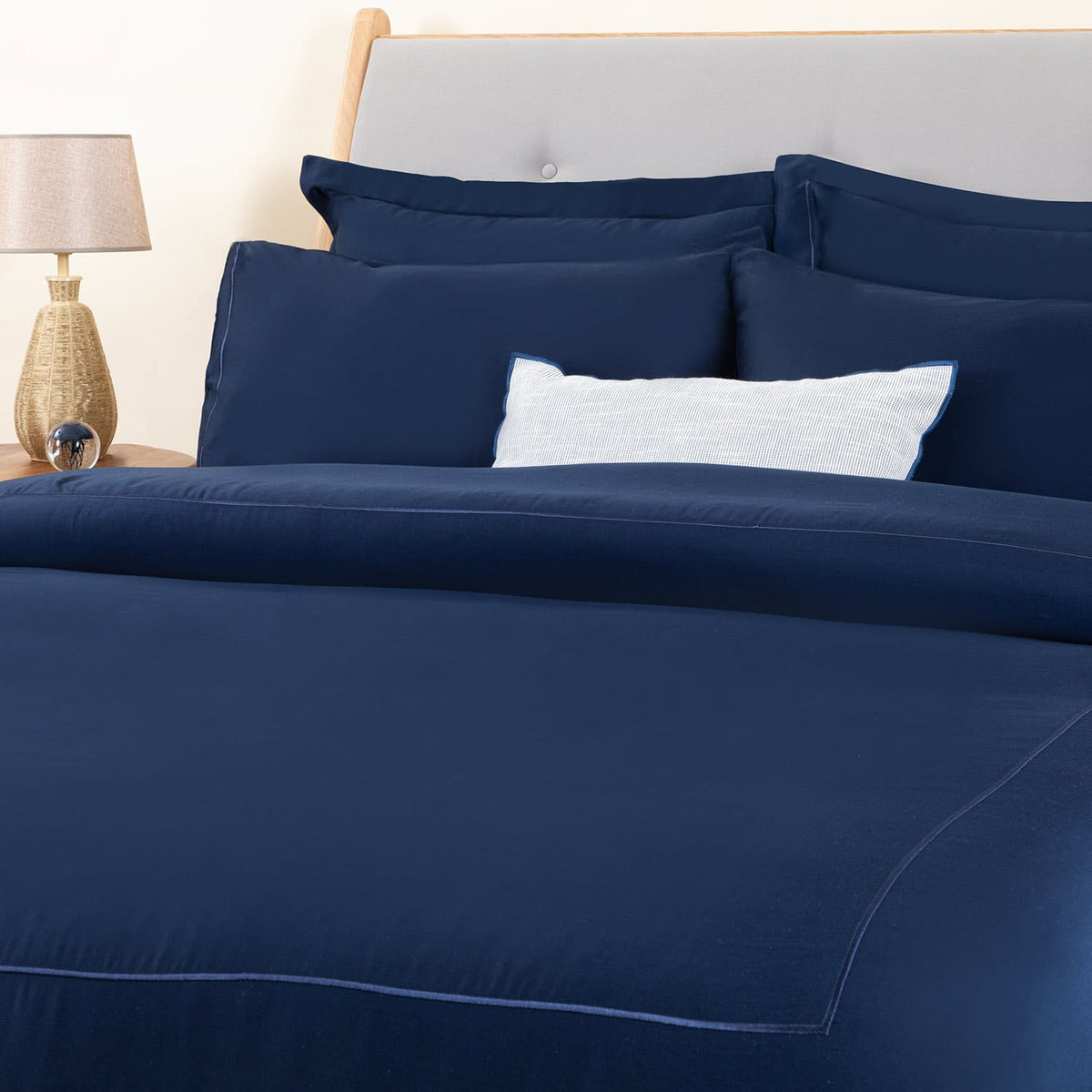 Bamboo Duvet Cover Double 200x220cm Marine Blue