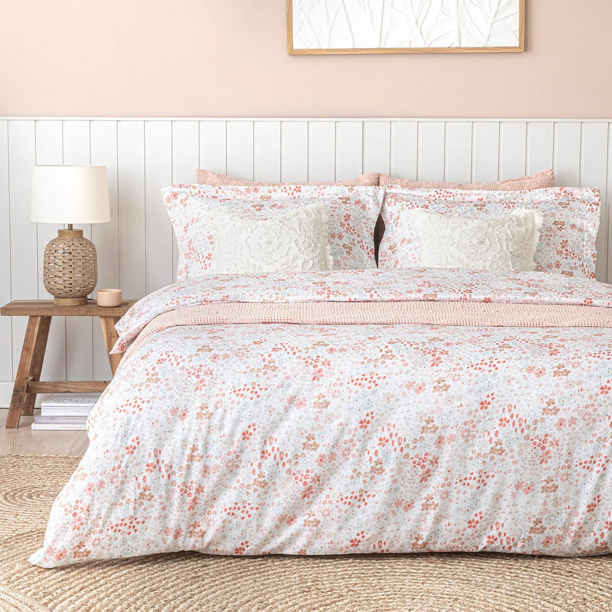 Aralia Printed Duvet Cover Set King 230x220cm Colourful