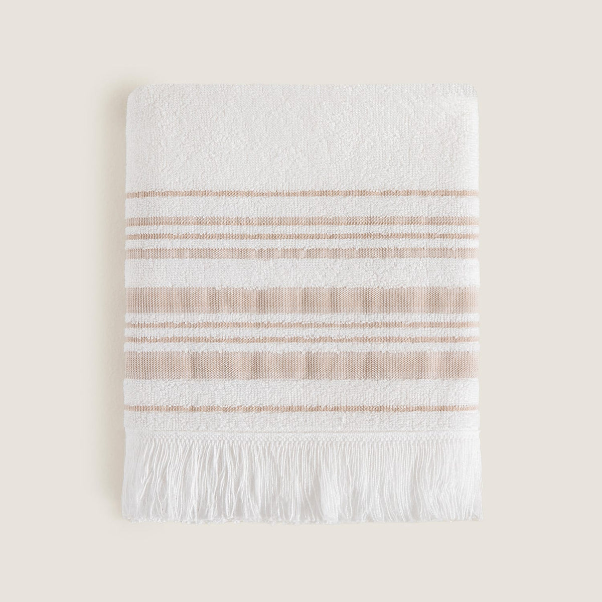 Derin Bamboo Face Towel 50x90cm White / Beige