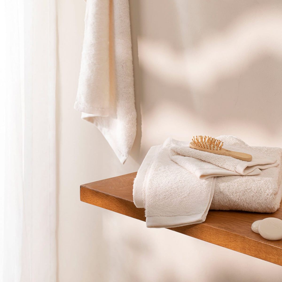 Solid Hand Towel 33x33cm Ecru