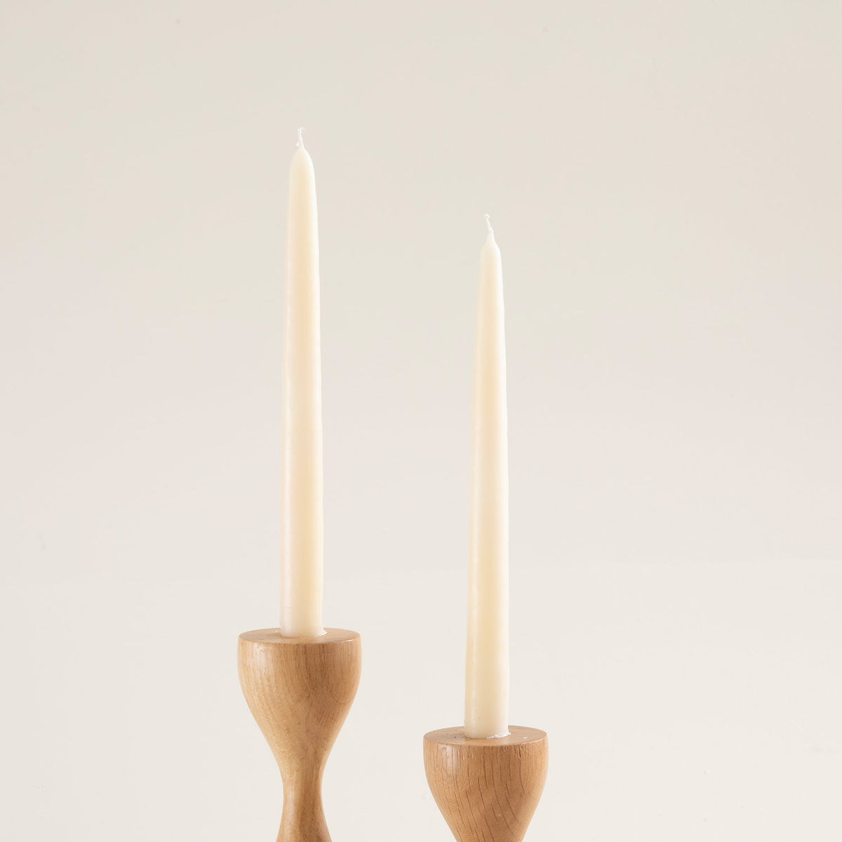 Nature Set Of 2 Candlestick Candle 18cm Cream
