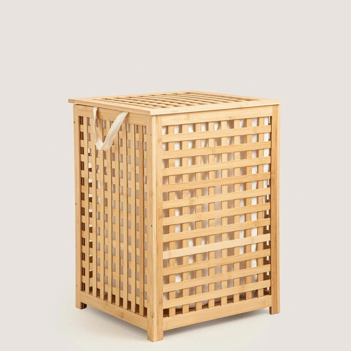 Bamboo Laundry Basket 40x40x58cm Natural