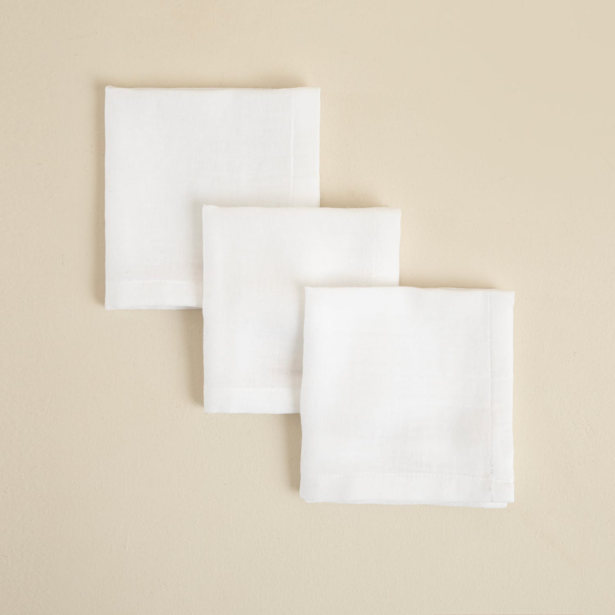 Abella 3 Piece Baby Burp Cloth White