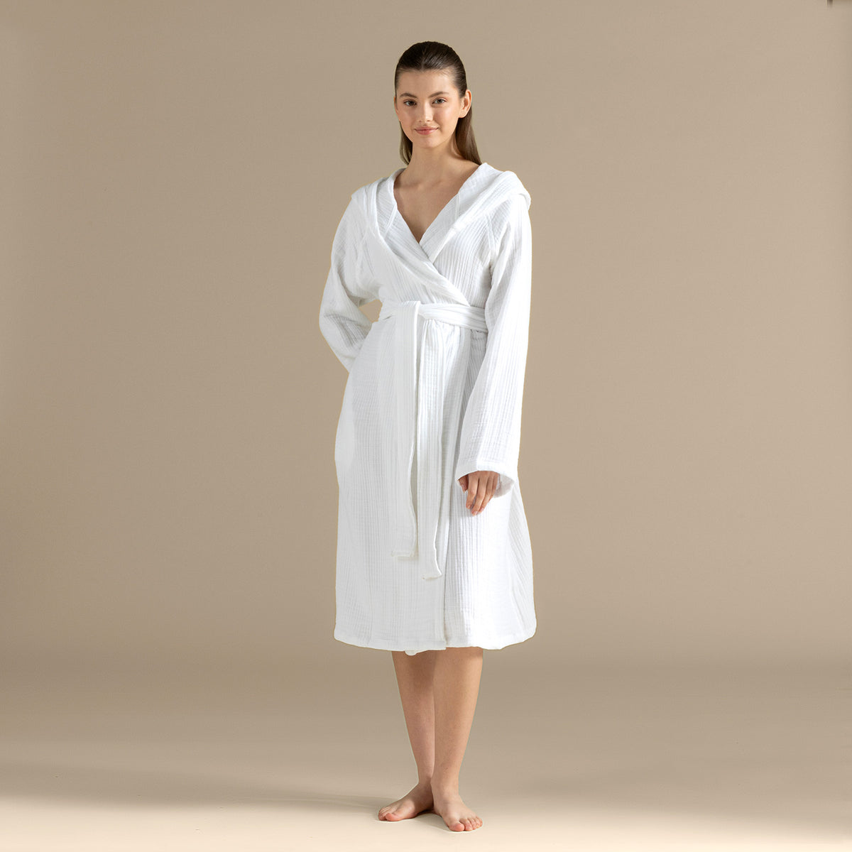 Armin Unisex Bathrobe Ecru