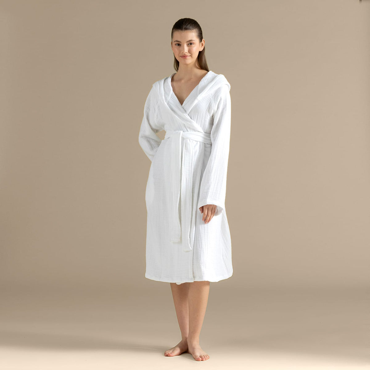 Armin Unisex Bathrobe Ecru