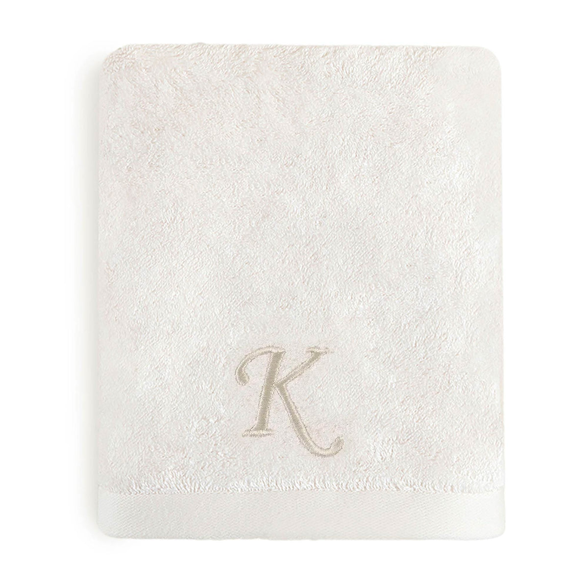 Solid Embroidered Face Towel (K) 50x90cm Ecru