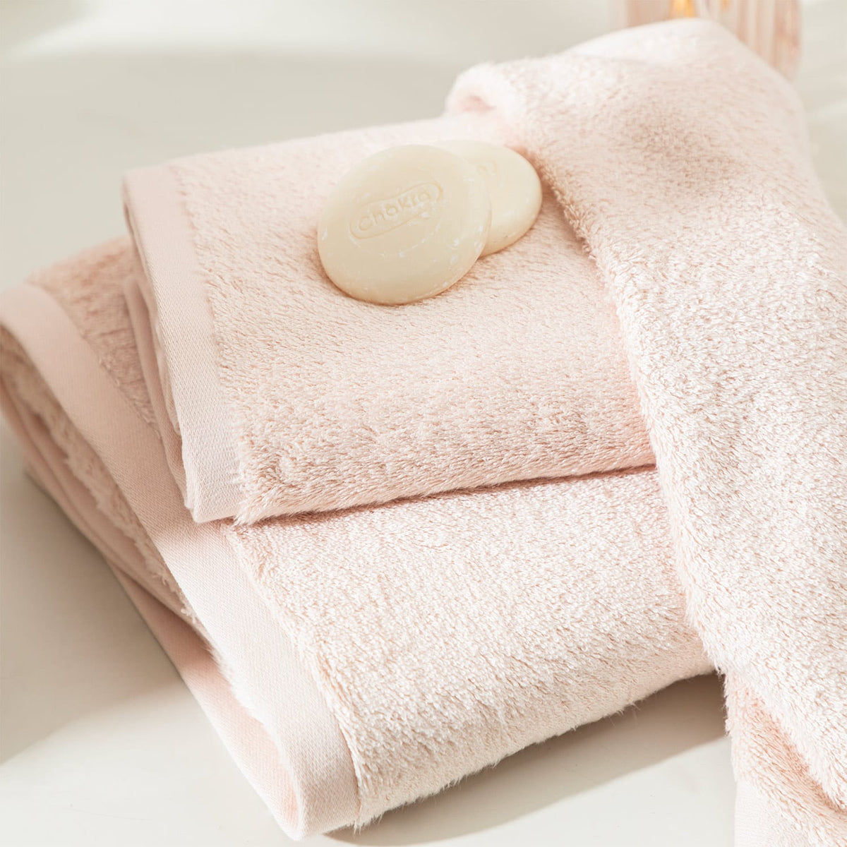 Sollid Bamboo Face Towel 50x90cm Powder