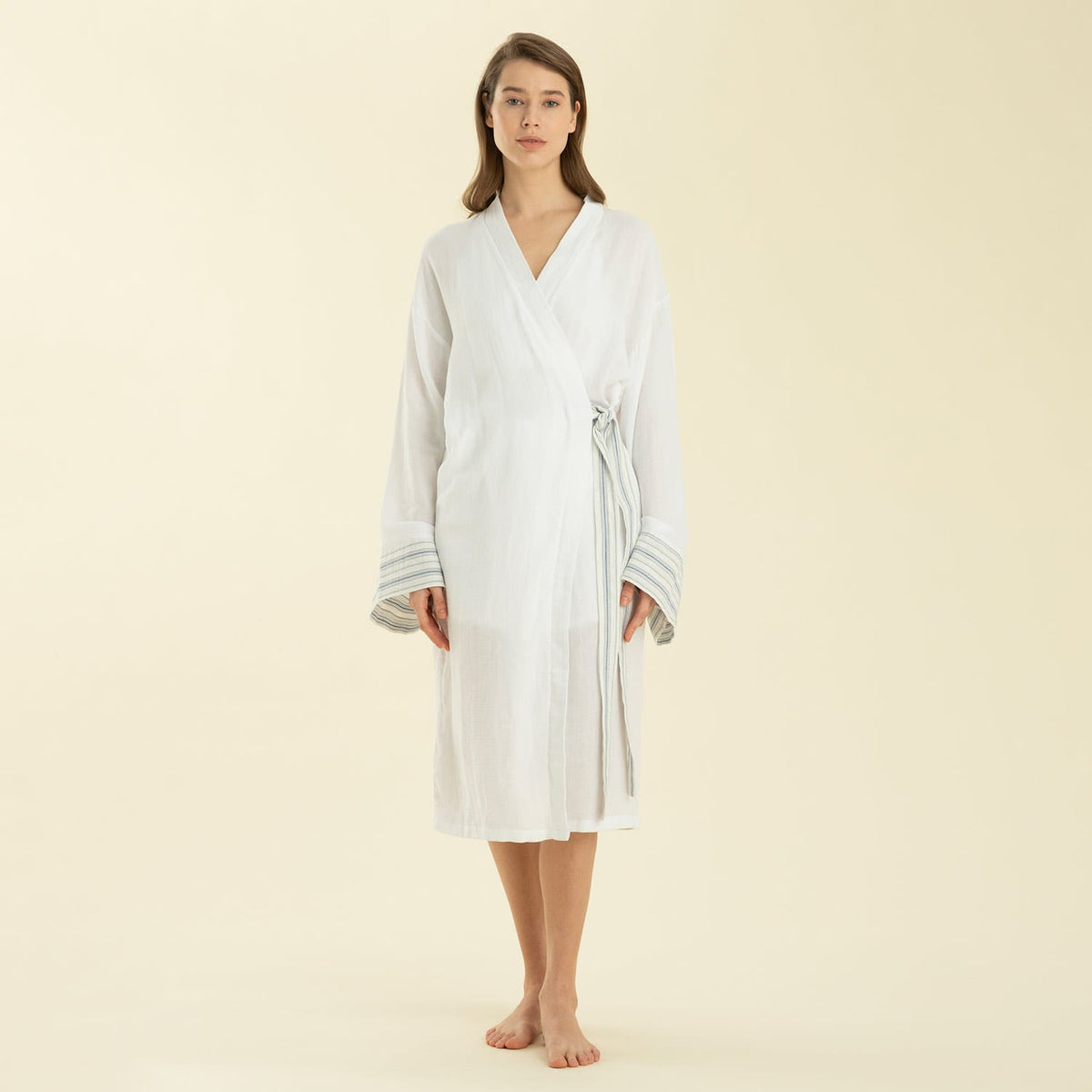 Atigrado Robe White / Marine Blue