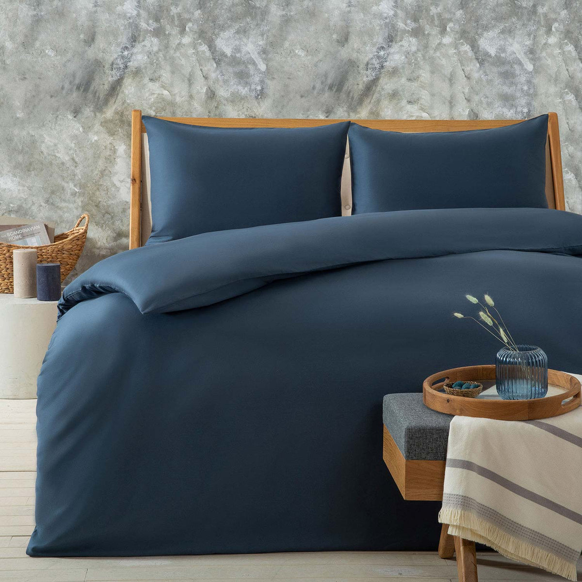 Alana Duvet Cover Set Single Size 160x220cm Blue