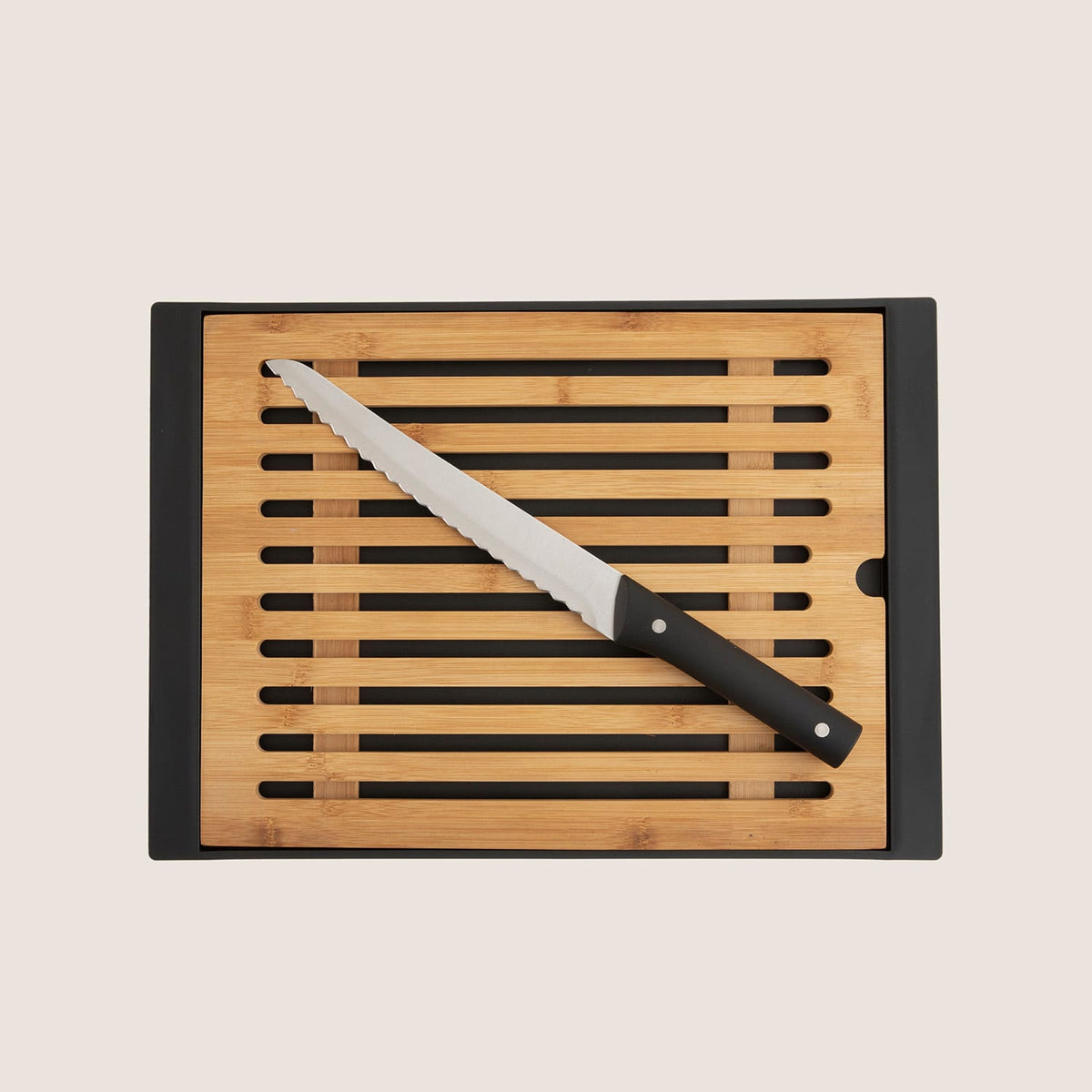 Agni Bamboo Knife Bread Cutting Board 38x27cm Natural