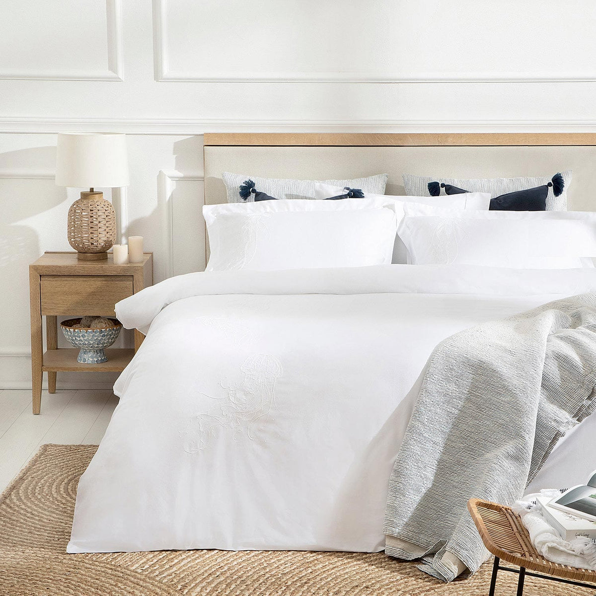 Esteline Duvet Cover Set Double 200x220cm White