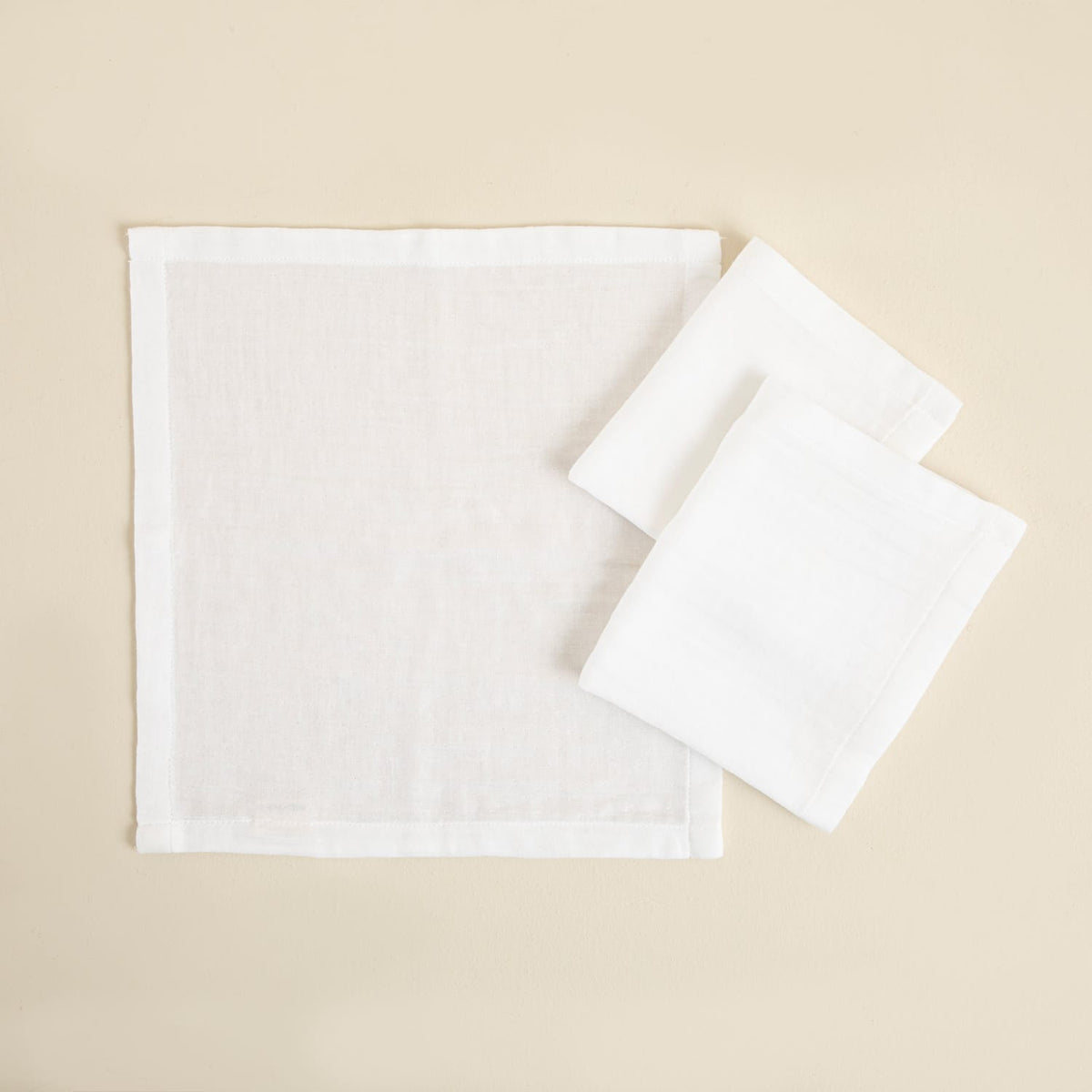 Abella 3 Piece Baby Burp Cloth White