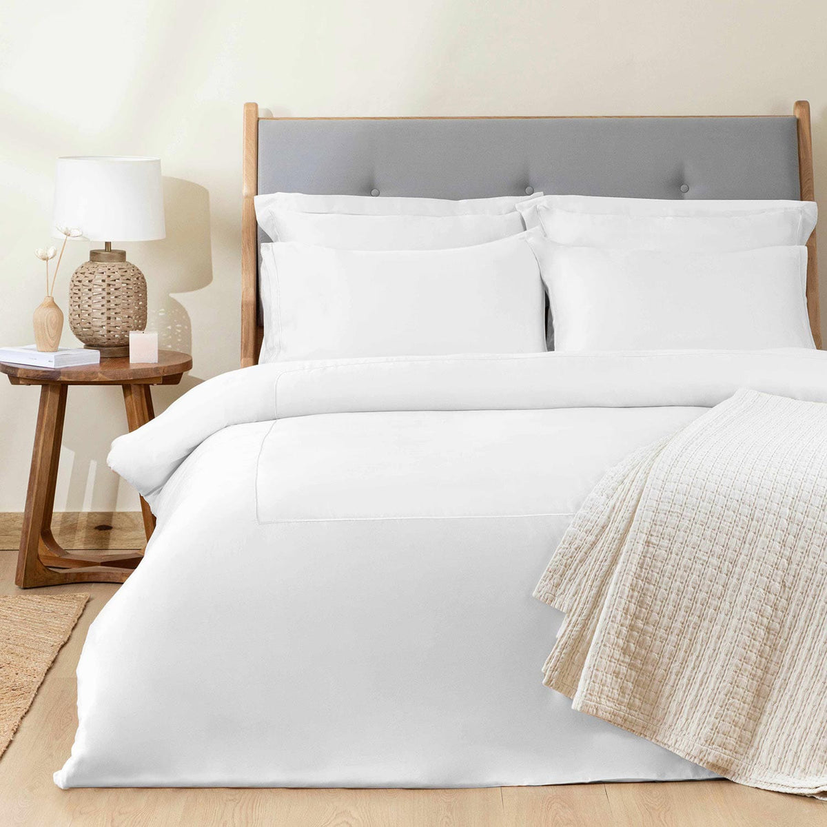 Bamboo Duvet Cover Double 200x220cm White