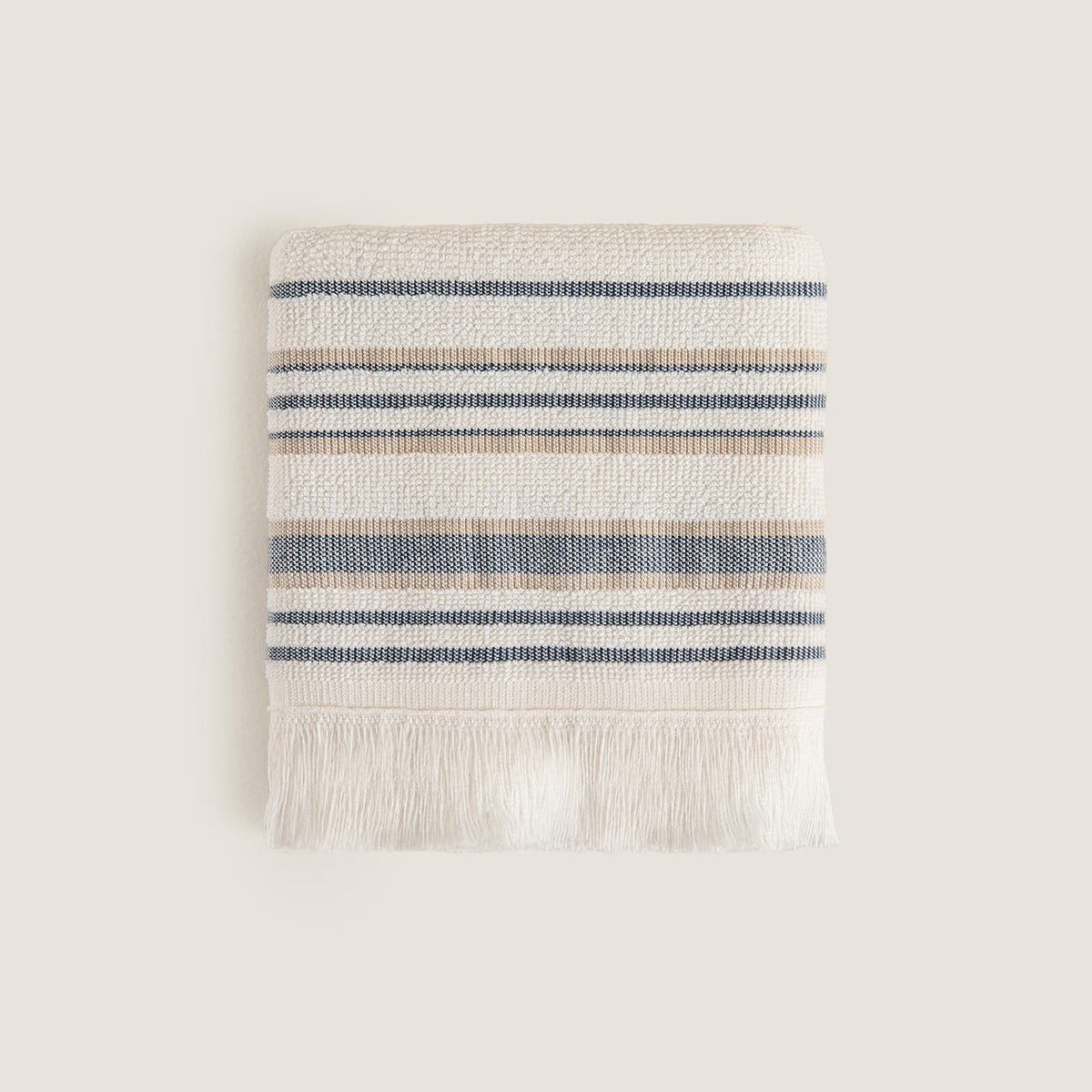 Derin Hand Towel 30x50cm Off White / Marine Blue