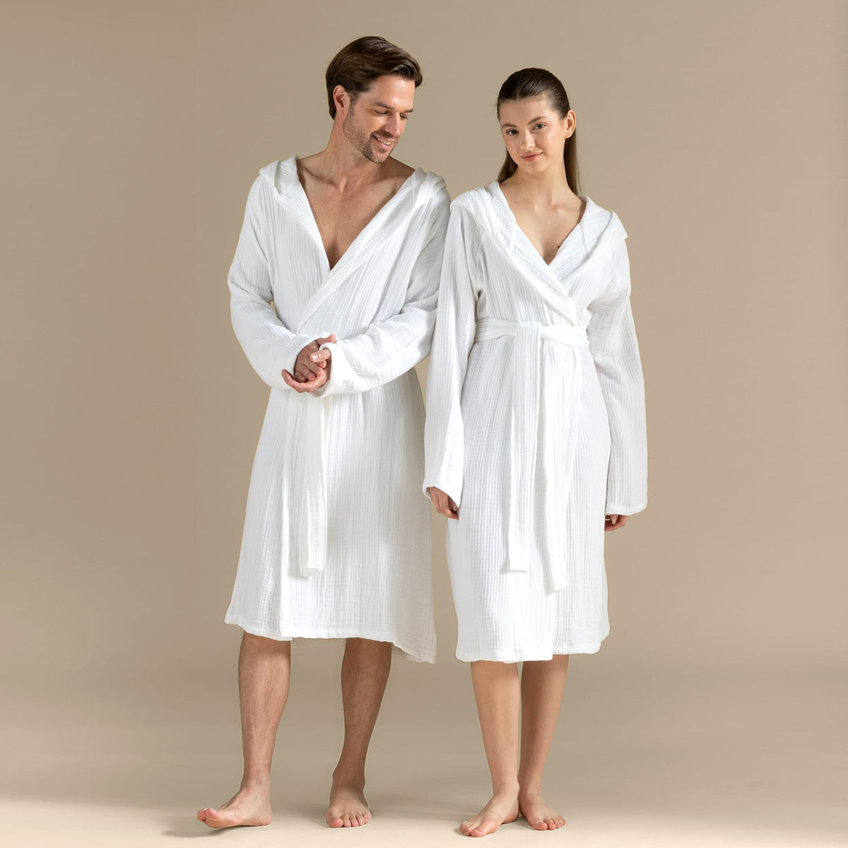 Armin Unisex Bathrobe Ecru