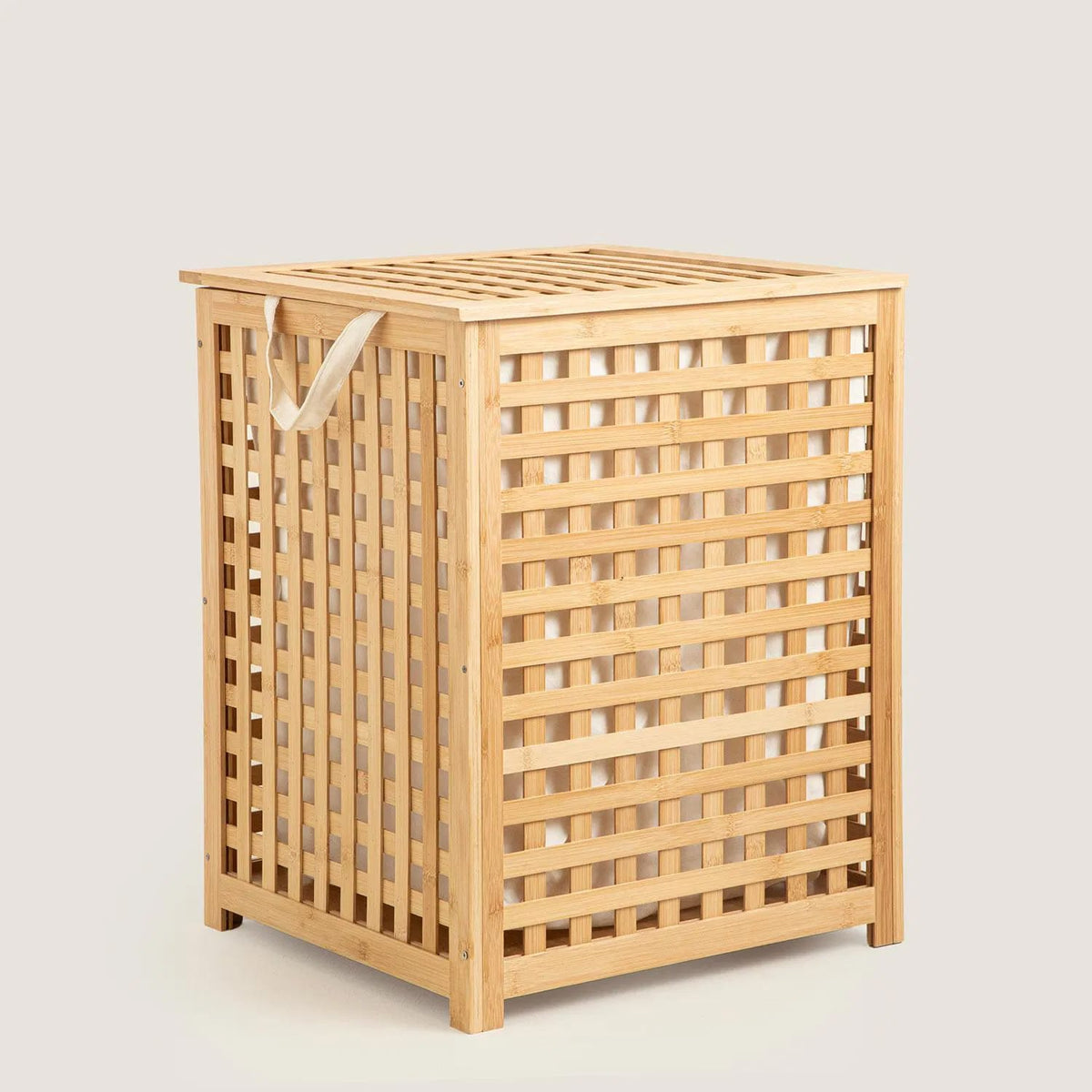 Bamboo Laundry Basket 45x45x62cm Natural