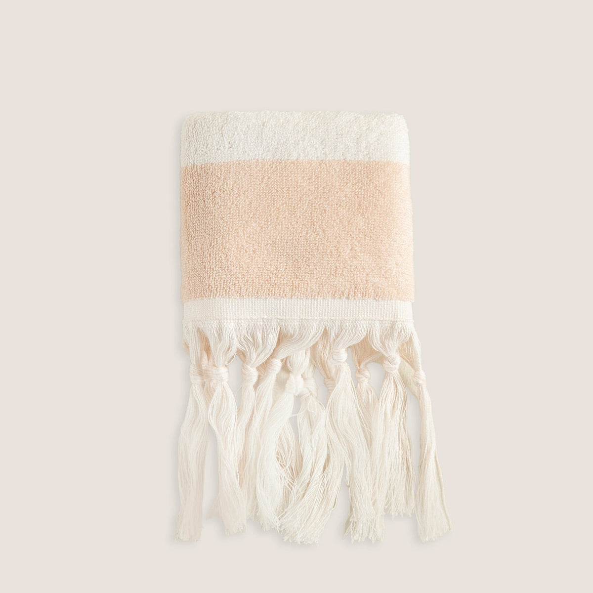 Bermundo Hand Towel 30x50cm Powder Pink / Ecru