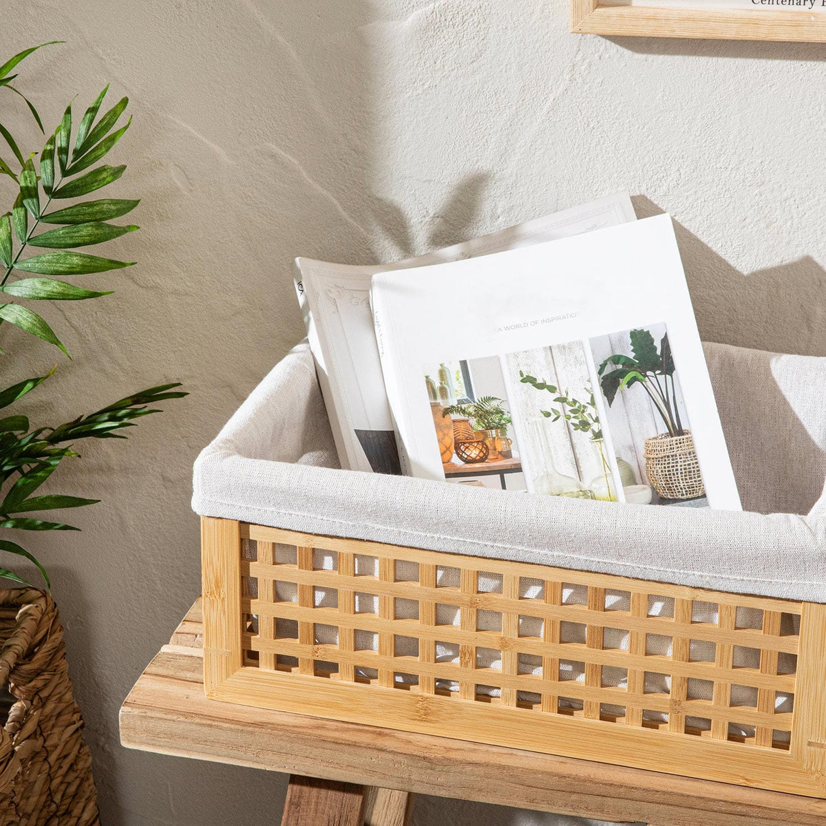 Bamboo Basket 38x27x16cm Natural
